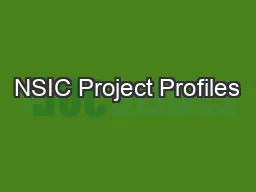 NSIC Project Profiles