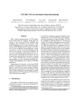 TCP-PR:TCPforPersistentPacketReorderingStephanBohacekJo