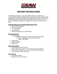 REPAINT INSTRUCTIONSThe following instructions are to assist EAW custo