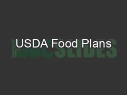 USDA Food Plans