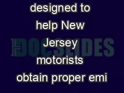 This letter is designed to help New Jersey motorists obtain proper emi