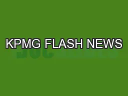 KPMG FLASH NEWS