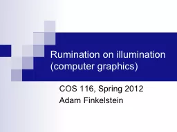 Rumination on illumination (computer graphics)