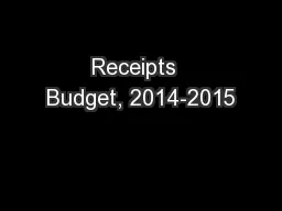 Receipts  Budget, 2014-2015