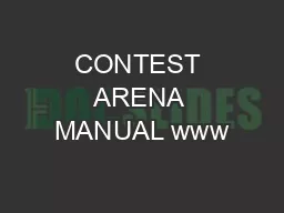 CONTEST ARENA MANUAL www