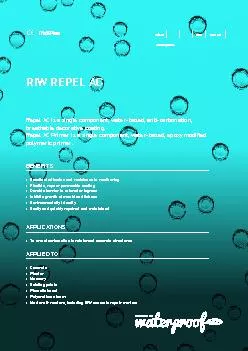 Repel AC is a single component, water-based, anti-carbonation,