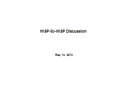 HISP-to-HISP Discussion