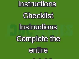 Complaint Form Instructions  Checklist Instructions Complete the entire complaint form