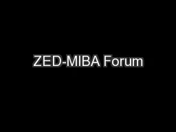 ZED-MIBA Forum