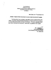 F.No.10/1/2013-IR New Delhi, the 11 th  November 2014 Subject : Report