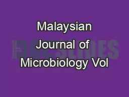  Malaysian Journal of Microbiology Vol