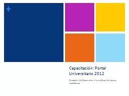 Capacitación: Portal Universitario 2012