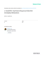 a model for reprimanding unproductiveworkplace behaviors
