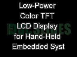 Low-Power Color TFT LCD Display for Hand-Held Embedded Syst