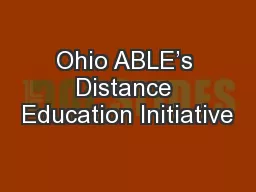 Ohio ABLE’s Distance Education Initiative
