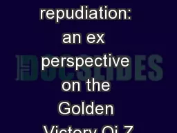 Damages for repudiation: an ex  perspective on the Golden Victory Qi Z