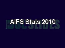 AIFS Stats 2010