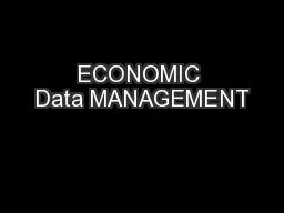 ECONOMIC Data MANAGEMENT