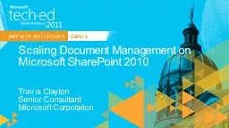 Scaling Document Management on Microsoft SharePoint 2010