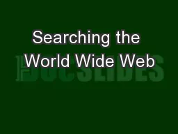 Searching the World Wide Web
