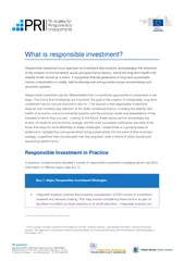 What is responsible investment?