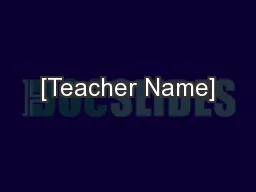 [Teacher Name]