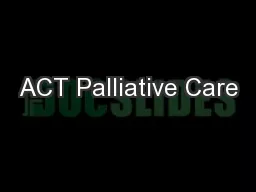 ACT Palliative Care