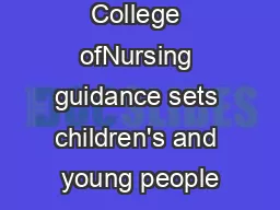 This Royal College ofNursing guidance sets children's and young people