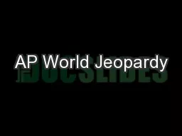 AP World Jeopardy