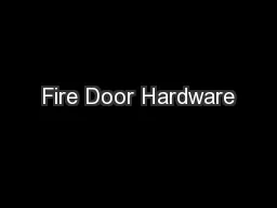 Fire Door Hardware