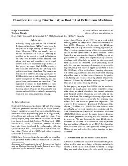 ClassicationusingDiscriminativeRestrictedBoltzmannMachines
