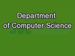 Department of Computer Science