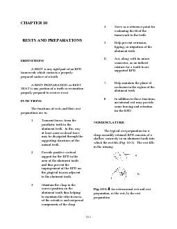 10-CHAPTER 10RESTS AND PREPARATIONSDEFINITIONSA REST is any rigid part