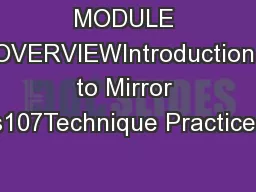 MODULE OVERVIEWIntroduction to Mirror Skills107Technique Practice:Usin