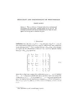 2SVANTEJANSONExample.Ifn=3andm=2,R(f;g)=a3a2a1a000a3a2a1a0b2