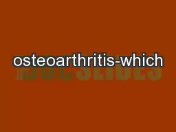osteoarthritis-which