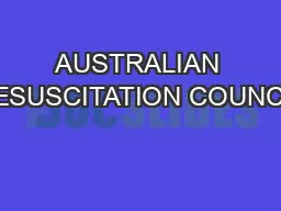 AUSTRALIAN RESUSCITATION COUNCIL