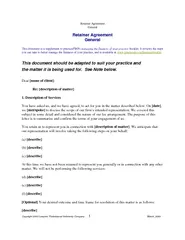 Retainer AgreementGeneralCopyright 2003 Lawyers' Professional Indemnit