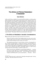 The Ethics of Pitcher RetaliationIn this essay, I discuss whether it i