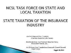HISTORY OF STATE INSURANCE TAXATION