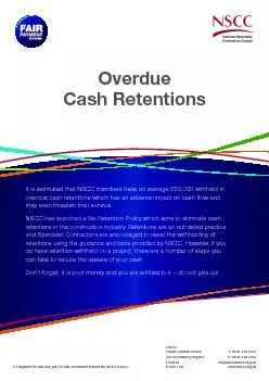 Outstanding Cash Retentions