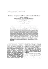 Emotional Intelligence and Social Reticence of Post-GraduateFemale Stu