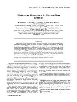 HistamineReceptorsinMammalian