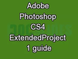 Adobe Photoshop CS4 ExtendedProject 1 guide