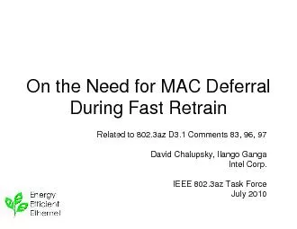 On the Need for MAC Deferral During Fast RetrainRelated to 802.3az D3.