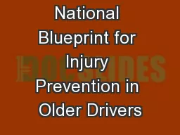 National Blueprint for Injury Prevention in Older Drivers