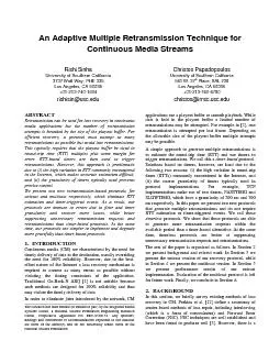 An Adaptive Multiple Retransmission Tique for Ctinuous Media Streams
