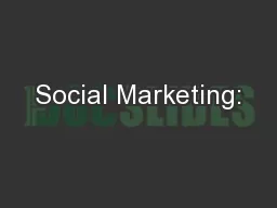 Social Marketing:
