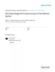 The Psychology of Compensatory and Retributive JusticeJohn M. DarleyDe