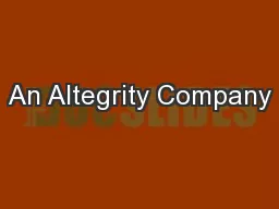 An Altegrity Company